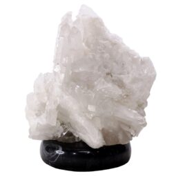 Clear Quartz Druze Lamp on Marble Base – White LED Bulb N2305 | Crystal Factory