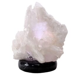 Clear Quartz Druze Lamp on Marble Base – White LED Bulb N2305 | Crystal Factory