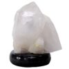 Clear Quartz Druze Lamp on Marble Base – White LED Bulb N2306 | Crystal Factory