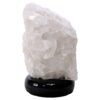 Clear Quartz Druze Lamp on Marble Base – White LED Bulb N2307 | Crystal Factory