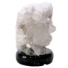 Clear Quartz Druze Lamp on Marble Base – White LED Bulb N2309 | Crystal Factory
