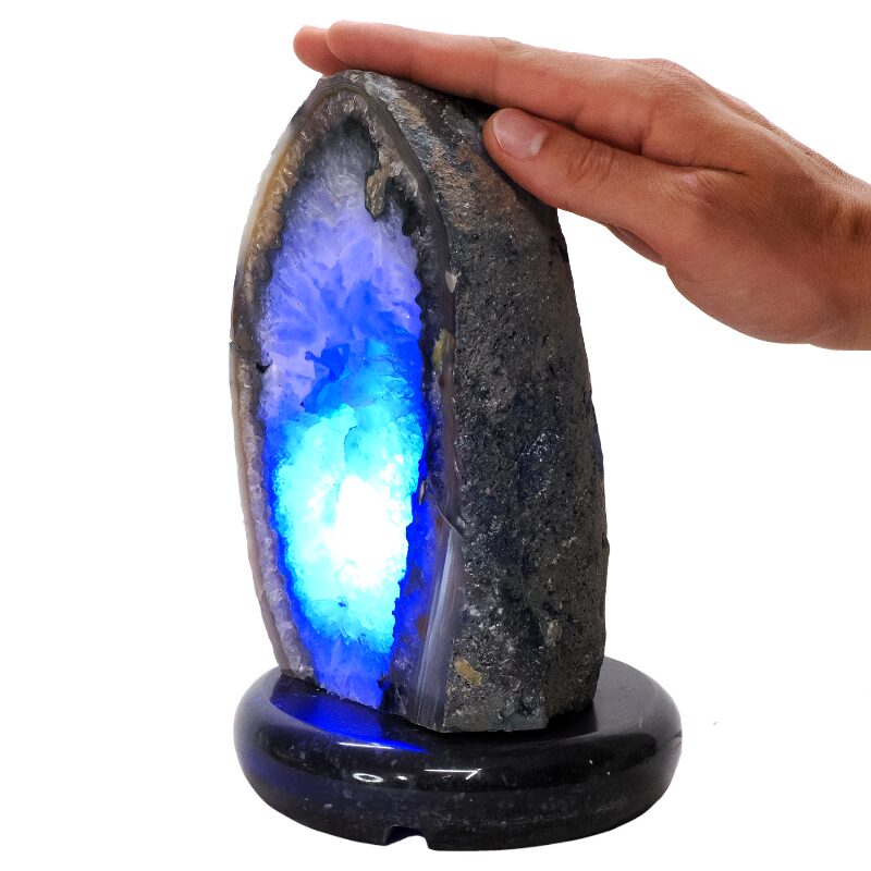 2.2kg Blue Agate Crystal Lamp with Marble Base - Blue LED - N2313 4 Blue Agate Crystal Lamp with Marble Base - Blue LED - N2313 | Crystal Factory