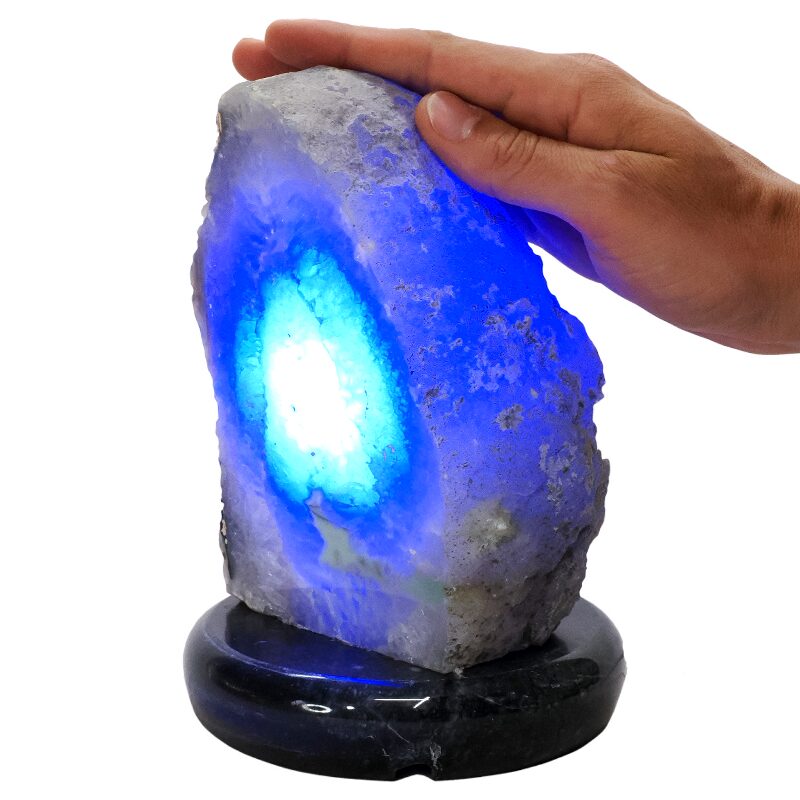 3.1kg Blue Agate Crystal Lamp with Marble Base - Blue LED - N2314 4 Blue Agate Crystal Lamp with Marble Base - Blue LED - N2314 | Crystal Factory