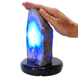 2.5kg Blue Agate Crystal Lamp with Marble Base - Blue LED - N2316 5 Blue Agate Crystal Lamp with Marble Base - Blue LED - N2316 | Crystal Factory