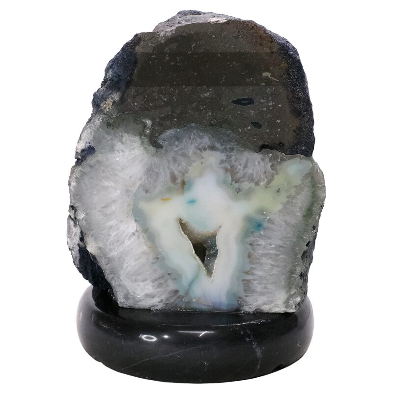 3.3kg Blue Agate Crystal Lamp with Marble Base - Blue LED - N2317 3 Blue Agate Crystal Lamp with Marble Base - Blue LED - N2317 | Crystal Factory
