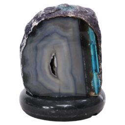 Blue Agate Crystal Lamp with Marble Base - Blue LED - N2319 | Crystal Factory