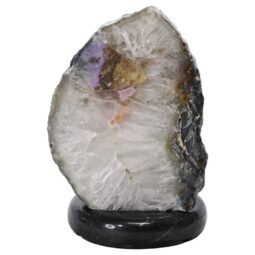 Blue Agate Crystal Lamp with Marble Base - Blue LED - N2320 | Crystal Factory