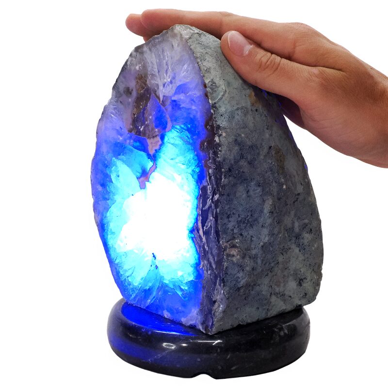 3.8kg Blue Agate Crystal Lamp with Marble Base - Blue LED - N2320 4 Blue Agate Crystal Lamp with Marble Base - Blue LED - N2320 | Crystal Factory