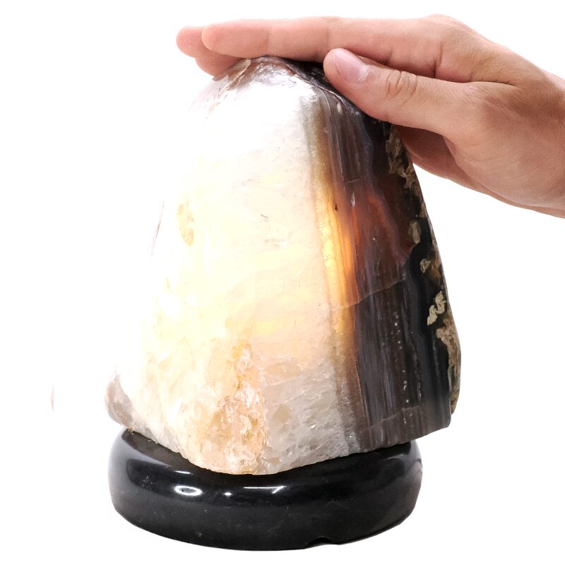 4.2kg Crystal Quartz River Agate Lamp - White LED Bulb P2163 4 Crystal Quartz River Agate Lamp - White LED Bulb P2163 | Crystal Factory