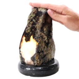 Crystal Quartz River Agate Lamp - White LED Bulb P2167 | Crystal Factory