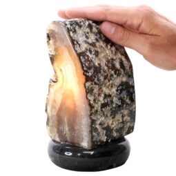 Crystal Quartz River Agate Lamp - White LED Bulb P2168 | Crystal Factory