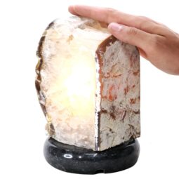 Crystal Quartz River Agate Lamp - White LED Bulb P2170 | Crystal Factory