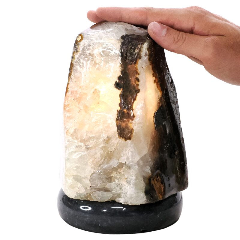4kg Crystal Quartz River Agate Lamp - White LED Bulb P2176 4 Crystal Quartz River Agate Lamp - White LED Bulb P2176 | Crystal Factory