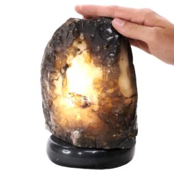 Crystal Quartz River Agate Lamp - White LED Bulb P2177 | Crystal Factory
