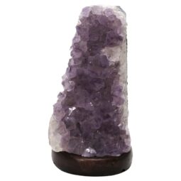 Amethyst Lamp on Marble Base - White LED Bulb P2182 | Crystal Factory