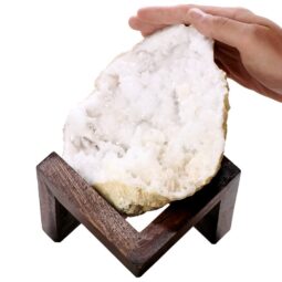 Calcite Geode on Timber Stand 12cm S1587 | Crystal Factory