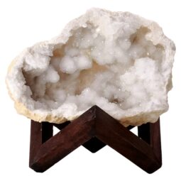 Calcite Geode on Timber Stand 12cm S1590 | Crystal Factory