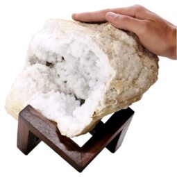 Calcite Geode on Timber Stand 12cm S1593 | Crystal Factory
