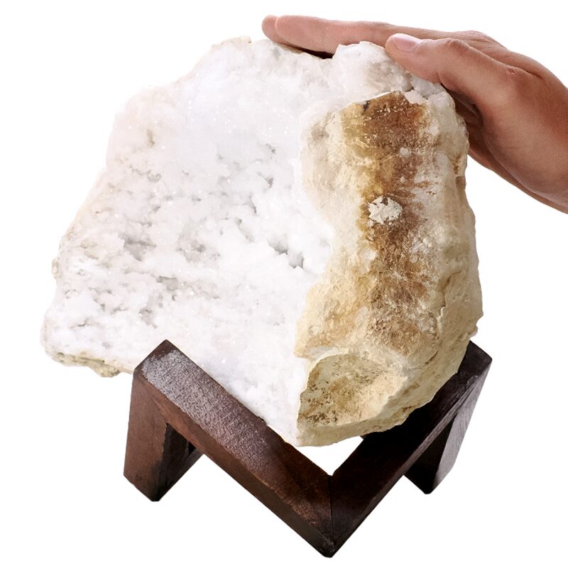 4.1kg Calcite Geode on Timber Stand 12cm S1595 4 Calcite Geode on Timber Stand 12cm S1595 | Crystal Factory