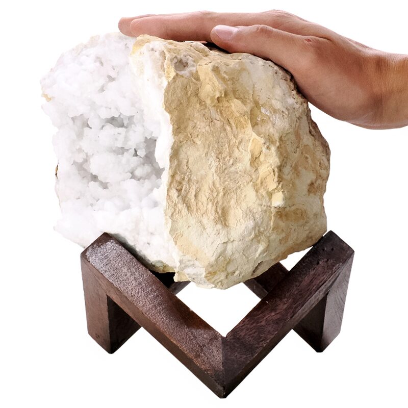4.2kg Calcite Geode on Timber Stand 12cm S1596 4 Calcite Geode on Timber Stand 12cm S1596 | Crystal Factory