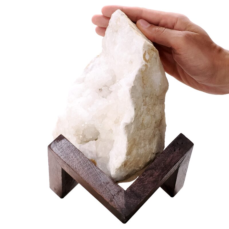 3.1kg Calcite Geode on Timber Stand 12cm S1598 4 Calcite Geode on Timber Stand 12cm S1598 | Crystal Factory