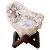 Calcite Geode on Timber Stand 12cm S1600 | Crystal Factory