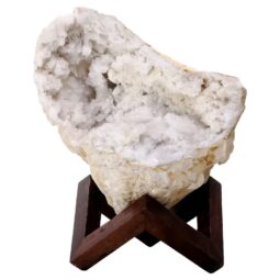 Calcite Geode on Timber Stand 12cm S1600 | Crystal Factory