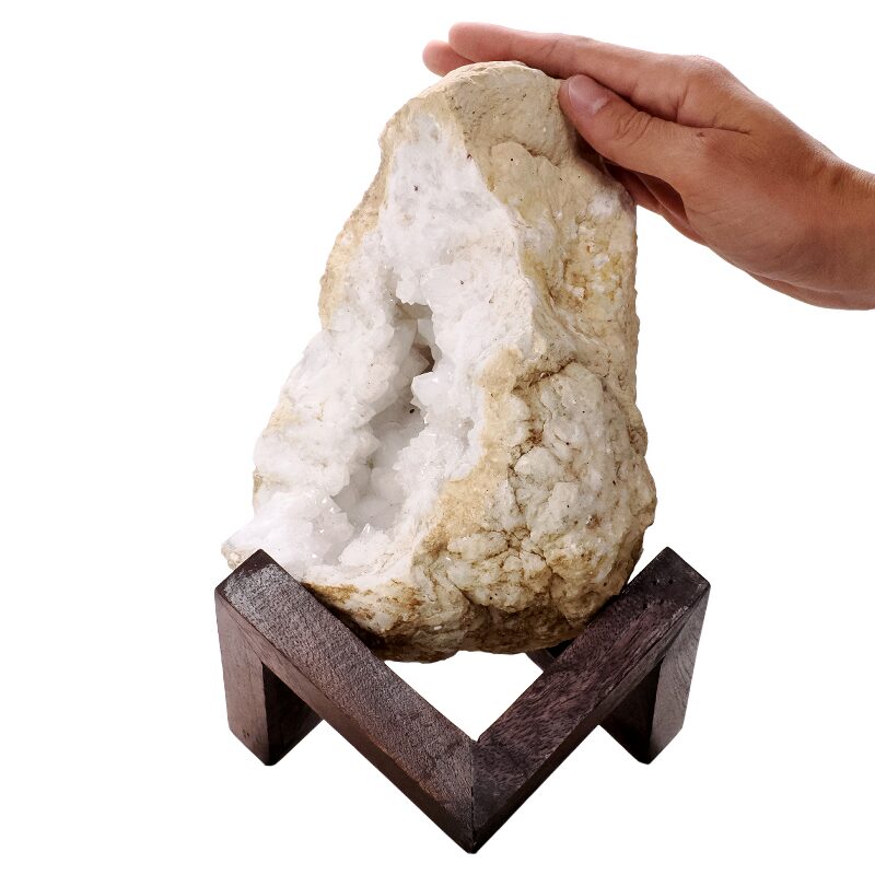 4.3kg Calcite Geode on Timber Stand 12cm S1602 4 Calcite Geode on Timber Stand 12cm S1602 | Crystal Factory