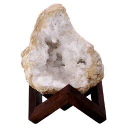Calcite Geode on Timber Stand 12cm S1602 | Crystal Factory
