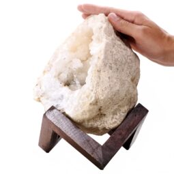 Calcite Geode on Timber Stand 12cm S1604 | Crystal Factory