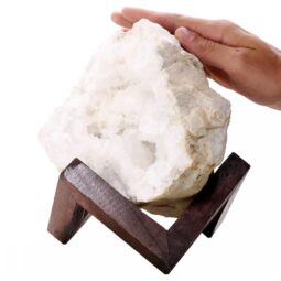 Calcite Geode on Timber Stand 12cm S1605 | Crystal Factory