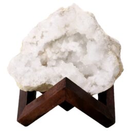 Calcite Geode on Timber Stand 12cm S1605 | Crystal Factory