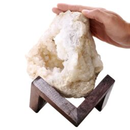 Calcite Geode on Timber Stand 12cm S1606 | Crystal Factory