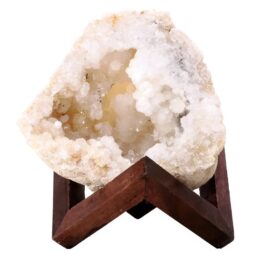 Calcite Geode on Timber Stand 12cm S1606 | Crystal Factory