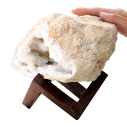 Calcite Geode on Timber Stand 12cm S1607 | Crystal Factory