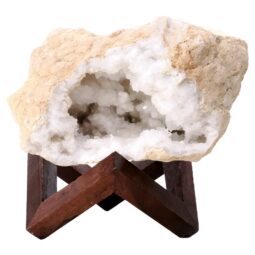 Calcite Geode on Timber Stand 12cm S1607 | Crystal Factory