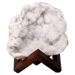 Calcite Geode on Timber Stand 12cm S1608 | Crystal Factory
