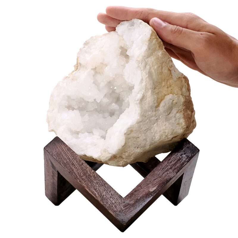 3.4kg Calcite Geode on Timber Stand 12cm S1609 4 Calcite Geode on Timber Stand 12cm S1609 | Crystal Factory