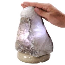 Crystal Quartz River Agate Lamp - White LED Bulb T3142 | Crystal Factory