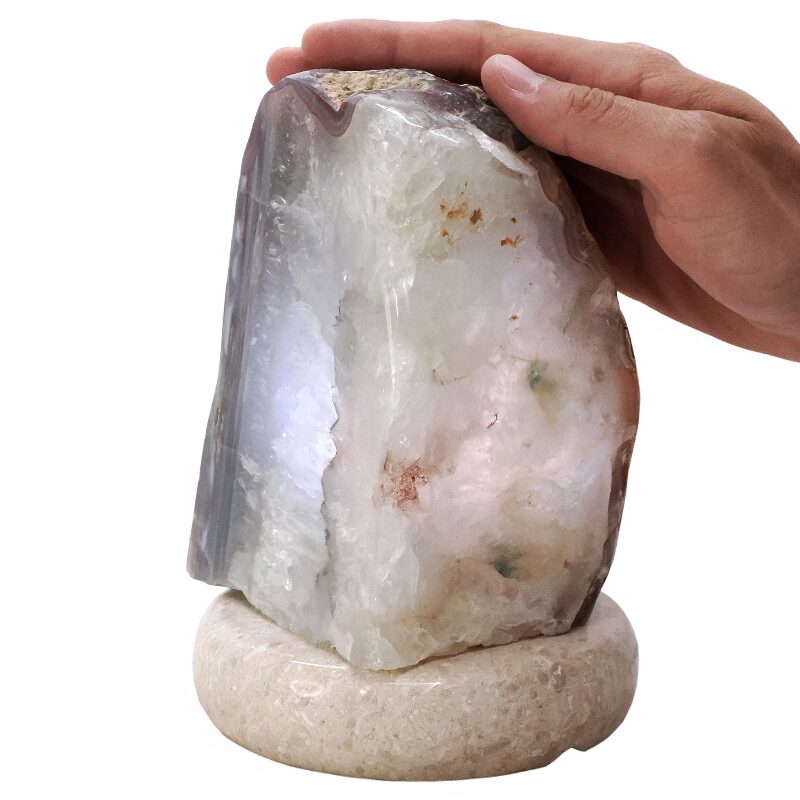 3.6kg Crystal Quartz River Agate Lamp - White LED Bulb T3143 4 Crystal Quartz River Agate Lamp - White LED Bulb T3143 | Crystal Factory