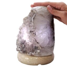 Crystal Quartz River Agate Lamp - White LED Bulb T3145 | Crystal Factory