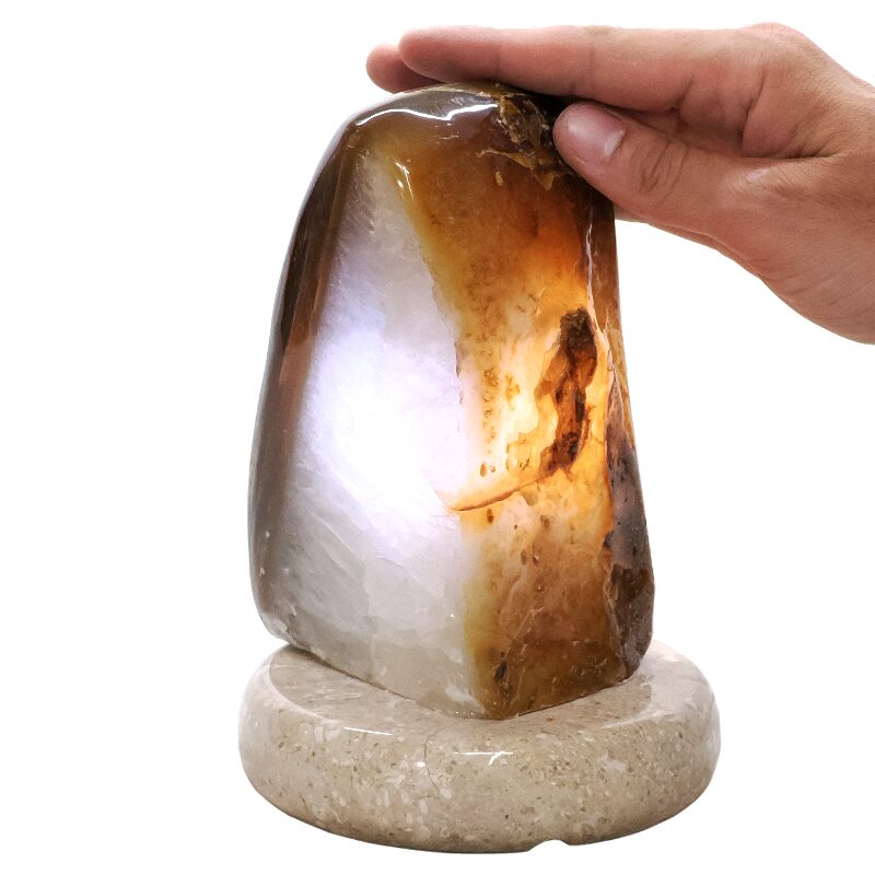 2.5kg Crystal Quartz River Agate Lamp - White LED Bulb T3154 4 Crystal Quartz River Agate Lamp - White LED Bulb T3154 | Crystal Factory