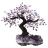 Amethyst Gemstone Bonsai Tree on Amethyst Cluster 48 Branches T3168 | Crystal Factory