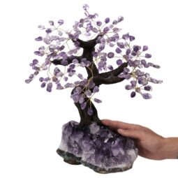 Amethyst Gemstone Bonsai Tree on Amethyst Cluster 48 Branches T3168 | Crystal Factory