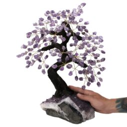 Amethyst Gemstone Bonsai Tree on Amethyst Cluster 48 Branches T3169 | Crystal Factory