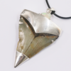 Megalodon Shark Tooth Necklace with Fire Opal V53 | Crystal Factory