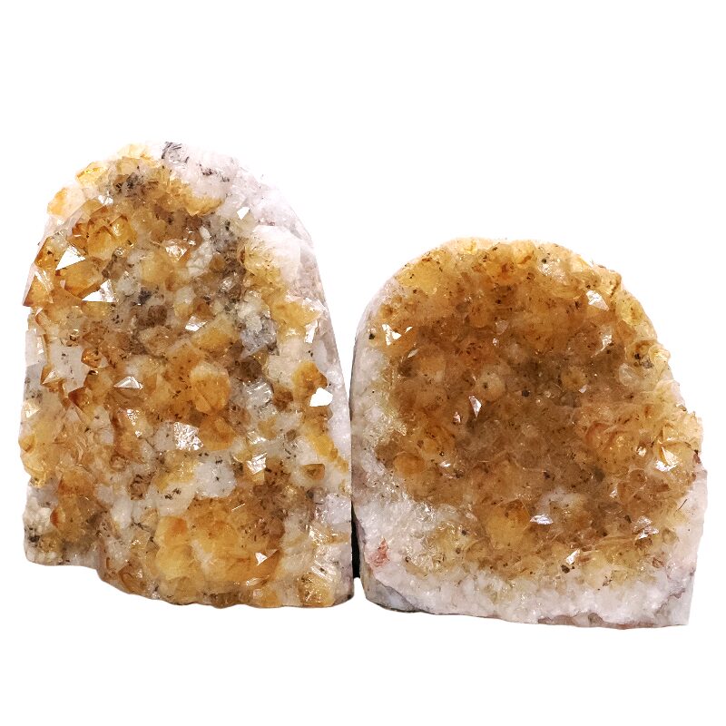 1.6kg Citrine Cluster Specimen Set 2 Pieces X387 3 Citrine Cluster Specimen Set 2 Pieces X387 | Crystal Factory