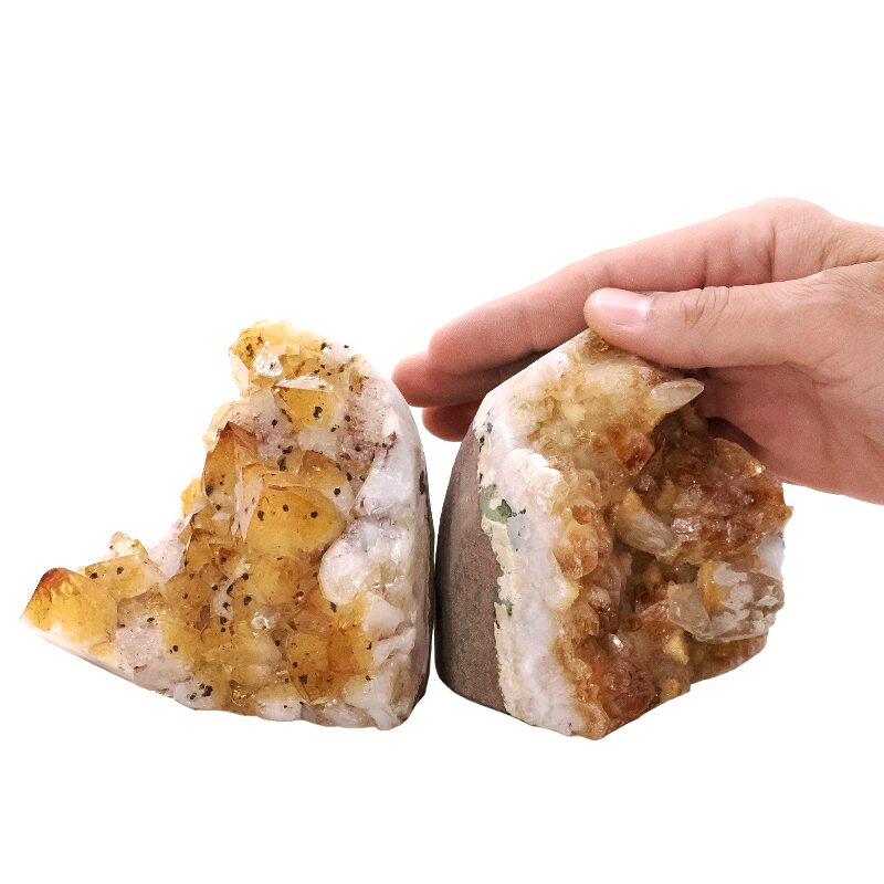 1.6kg Citrine Cluster Specimen Set 2 Pieces X388 4 Citrine Cluster Specimen Set 2 Pieces X388 | Crystal Factory