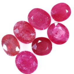 African Faceted Ruby Stones Parcel 7 pieces B807 | Crystal Factory