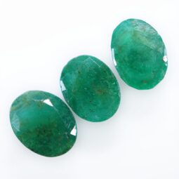 Emerald Faceted Oval Gemstones Parcel 3 pieces B796 | Crystal Factory
